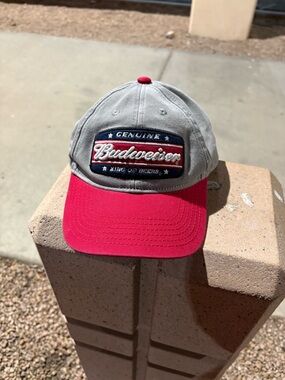 Budweiser Gray and Red Patch Trucker Cap